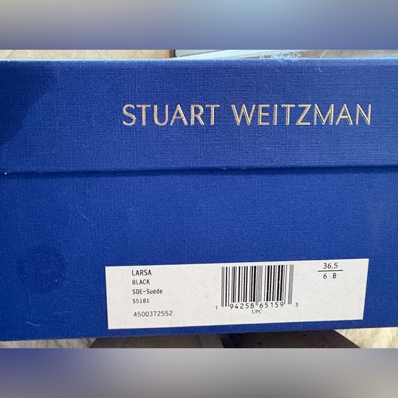 NWB Stuart Weitzman Larsa BLK suede Pump Sz 36.5 - Picture 6 of 13